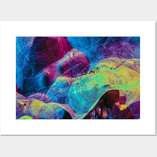 A dog face in multi colored abstract Posters and Art